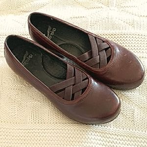 Dansko ox blood ribbon weave Mary Janes....